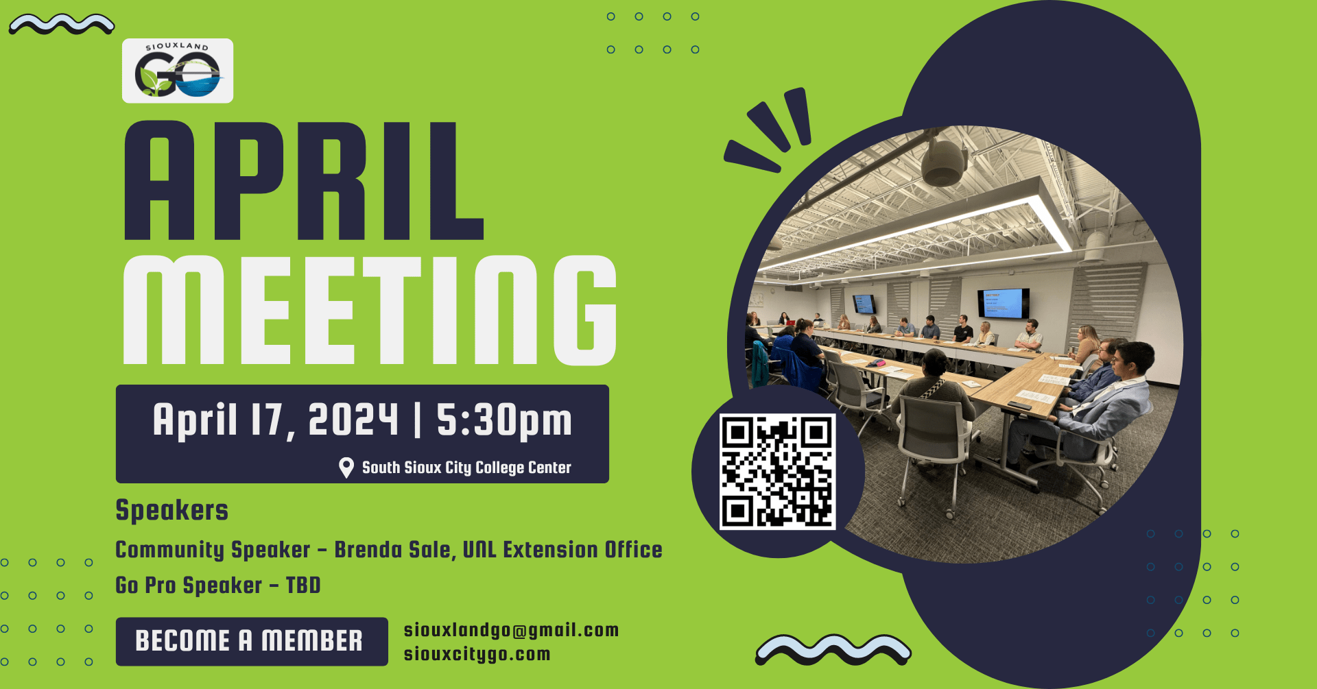 April Gen. Meeting Weds. Apr. 17 @ 5:30 South Sioux City College Center